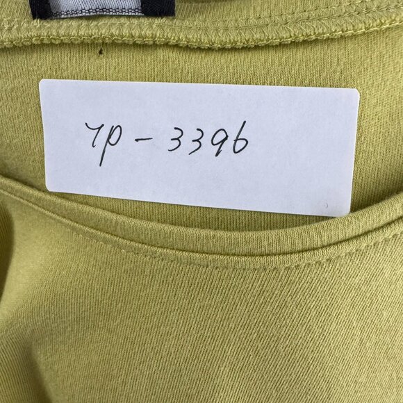 Eileen Fisher T-Shirt 2X Short Sleeve Yellow Green Cotton Solid NWT TP-3396 - Picture 2 of 9